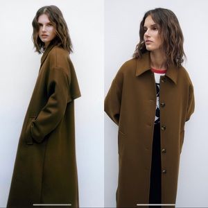 Zara wool blend coat, whiskey brown